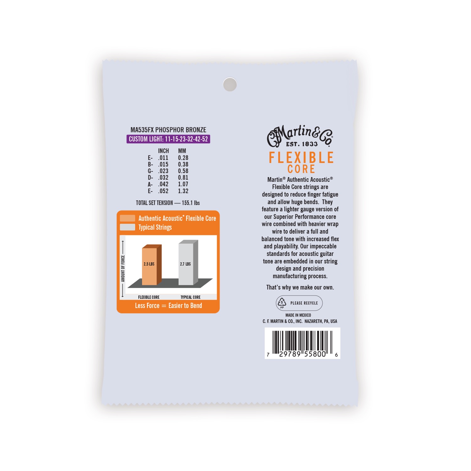 Authentic Acoustic Flexible Core Guitar Strings Phosphor Bronze image number 2